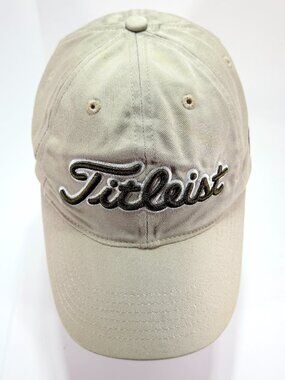 Titleist FootJoy FJ Golf Hat Cap Khaki Tan Adjustable Strapback Embroidered